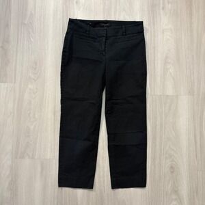 Ann Taylor Pants Womens Kate Fit Black Straight Leg Cropped Cotton Size 2